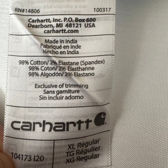 Carhartt Relaxed Fit Short Sleeve Plaid Striped Mens Size XL - Picture 6 of 6